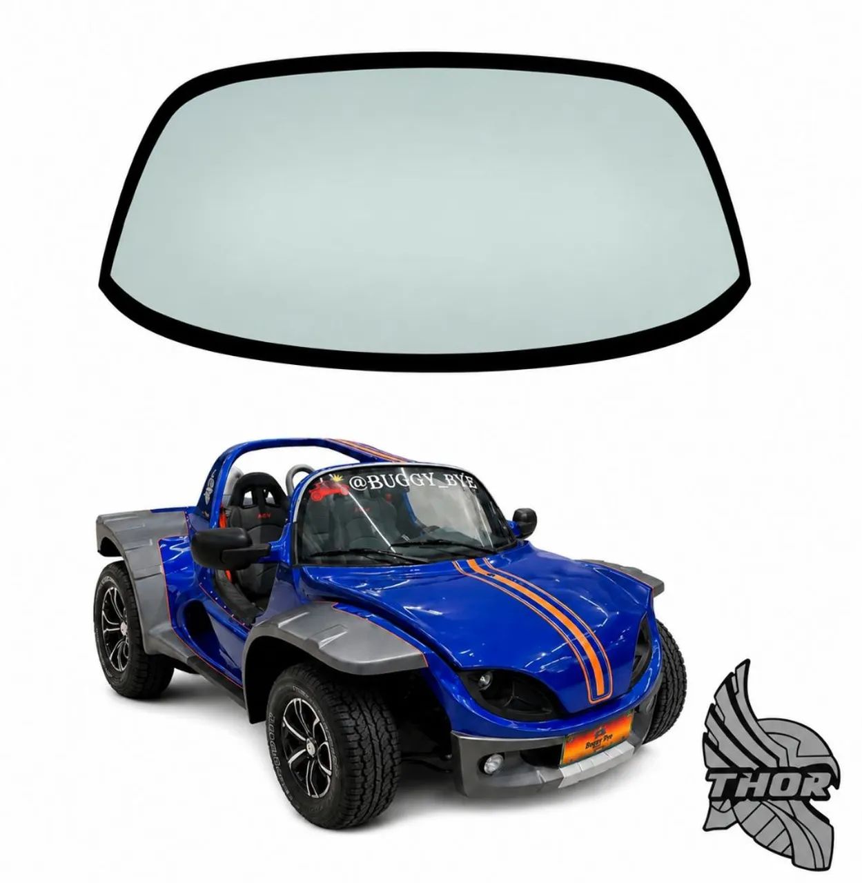 Parabrisa dianteiro Buggy modelo Way marcas BRM - Super Buggy Wake - Thor ( Fanavid ) - Foto 4