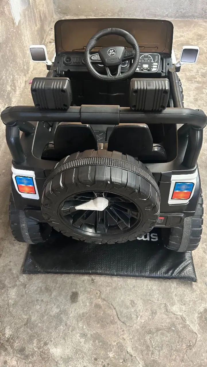  jipe elétrico infantil branco 12 volts - Foto 2