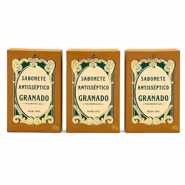 Kit C/  3 Sabonetes Granado Antisséptico 90g Hidratação Vegano - CM0004K3
