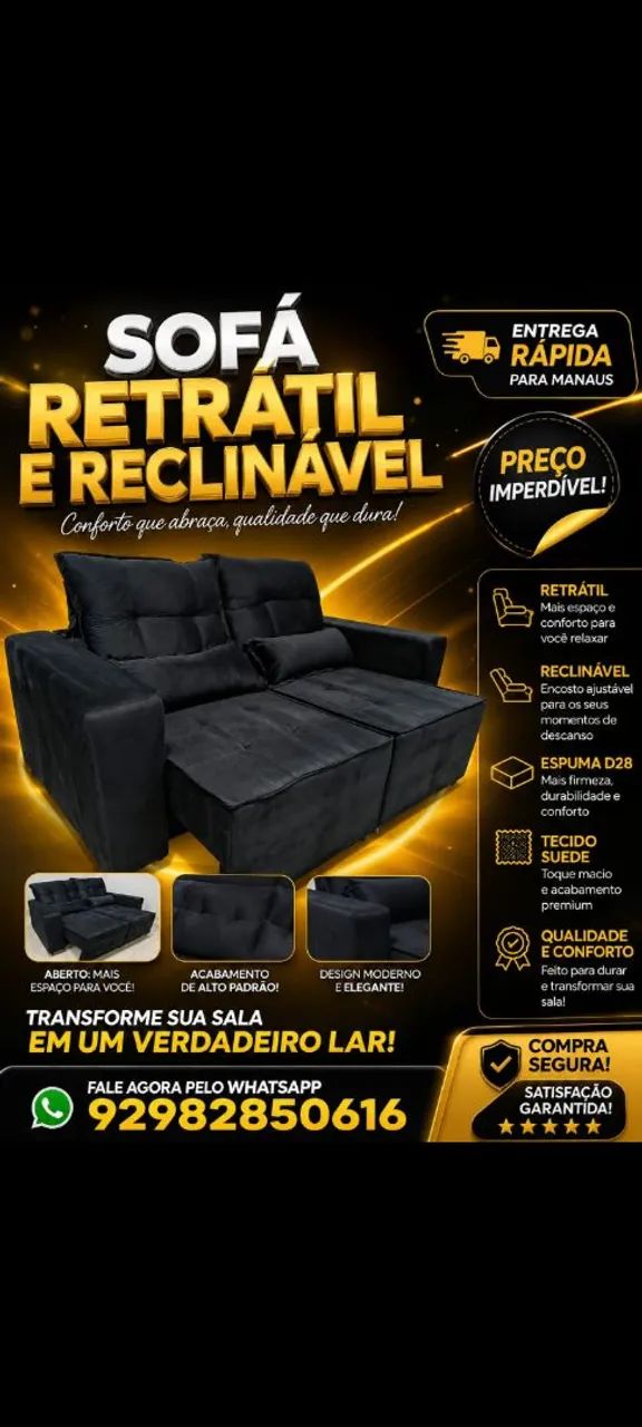 Sofá retrátil reclinável  - Foto 4