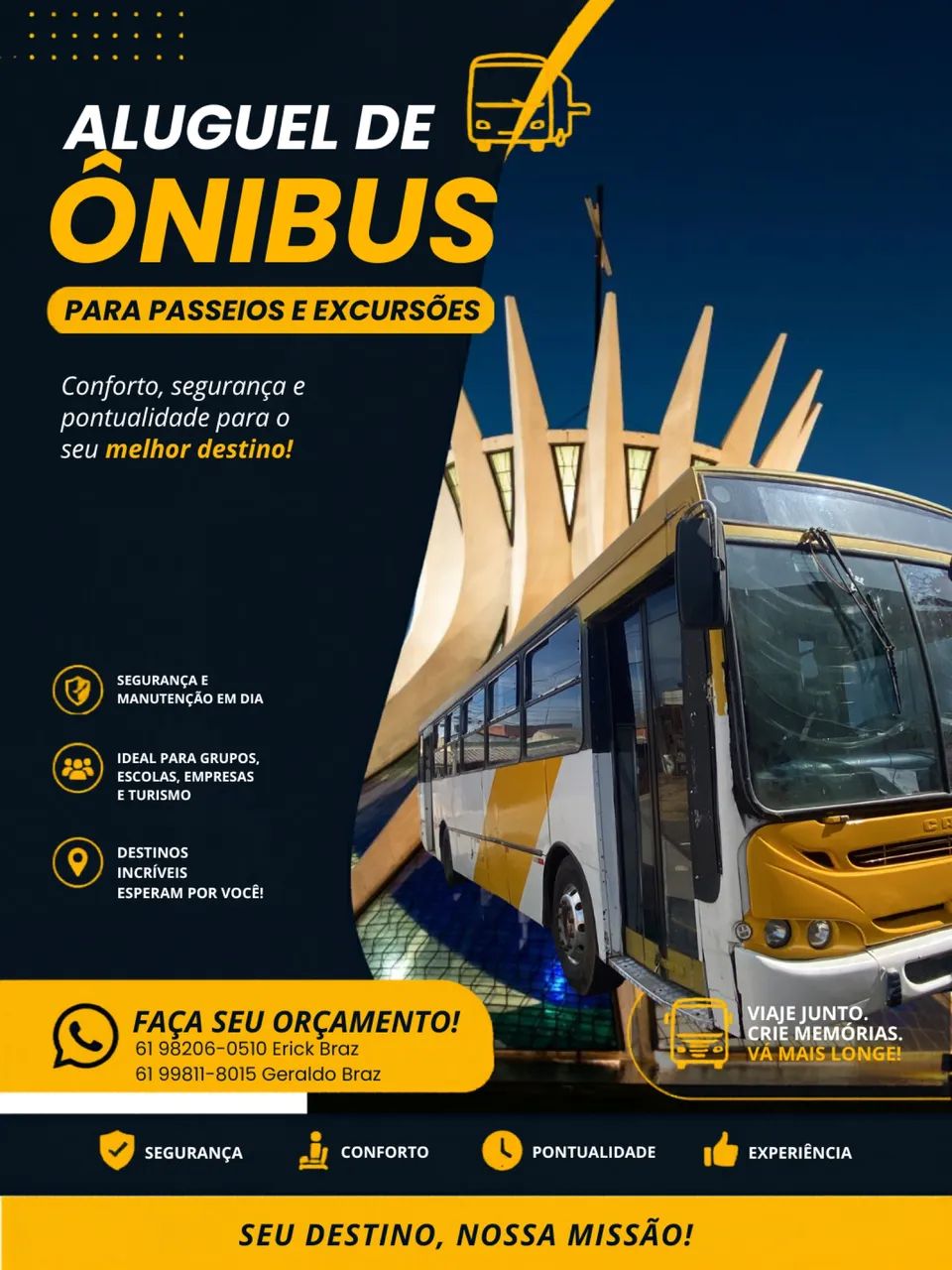 Aluguel de ônibus e vans para passeios e excursões 