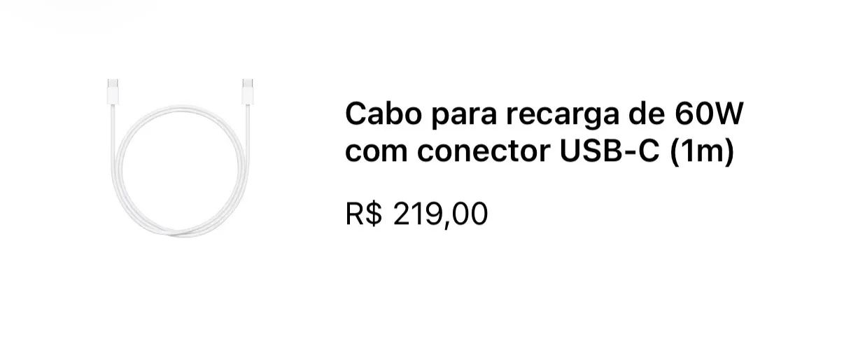 Cabo para recarga de 60W com conector USB-C (1m) - Foto 3