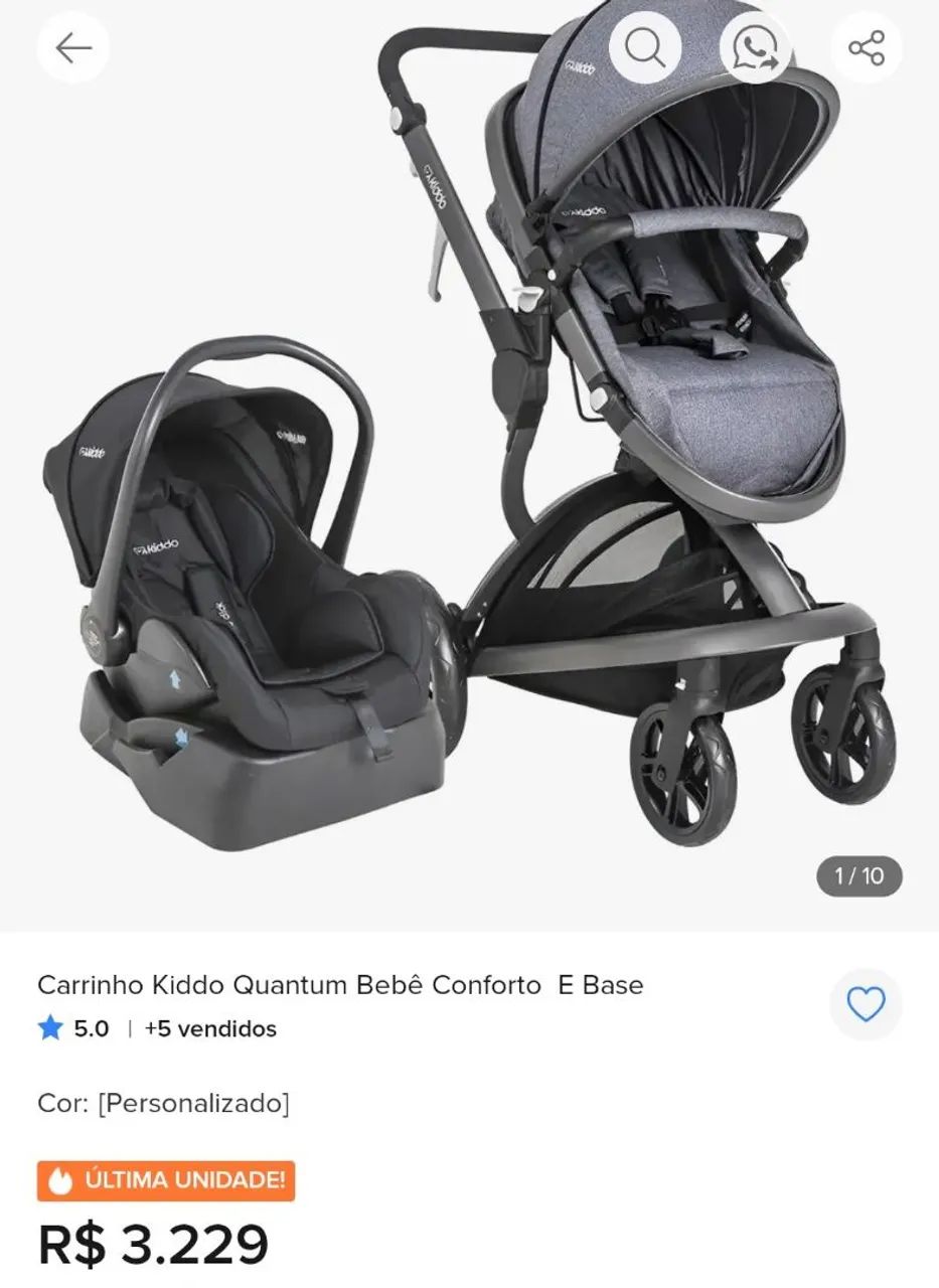 Carrinho de bebe + bebe conforto + base veicular 