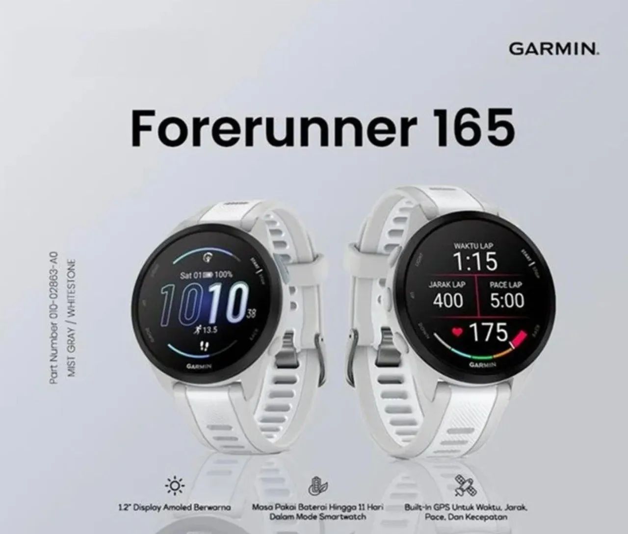 Garmin Forerunner 165 GPS Tela AMOLED Corrida