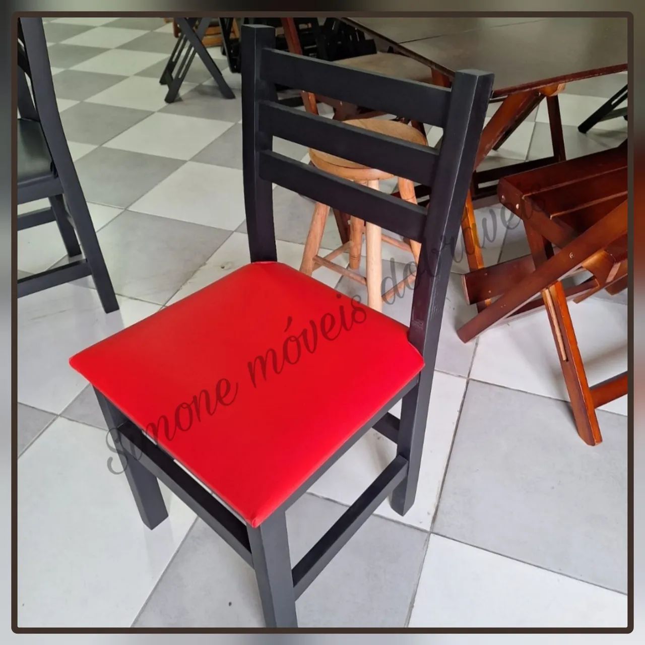 Cadeira com estofado jantar bar e restaurante 