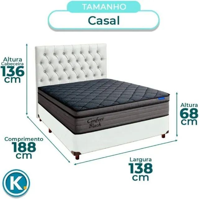 Colchão Casal Ortobom Com Base Box Casal Branco Gelo - Foto 2