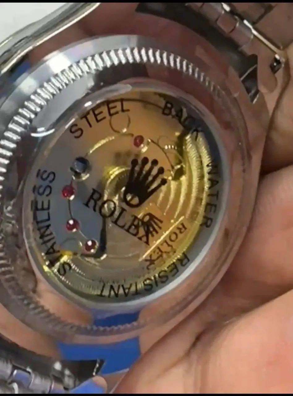 Relógio Estilo Rolex DateJust Fundo de Vidro - Foto 5