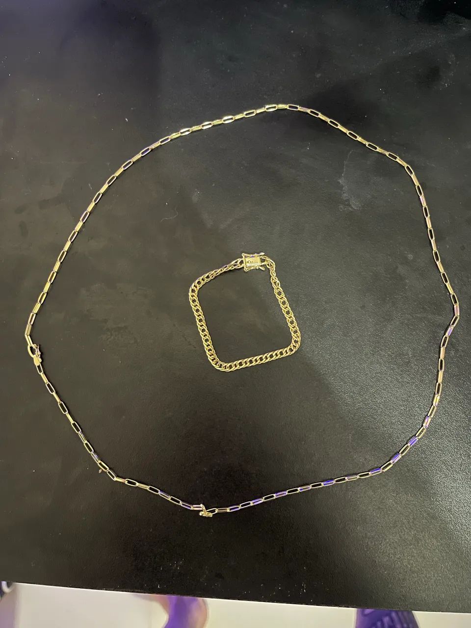 Kit corrente + pulseira ouro 18k