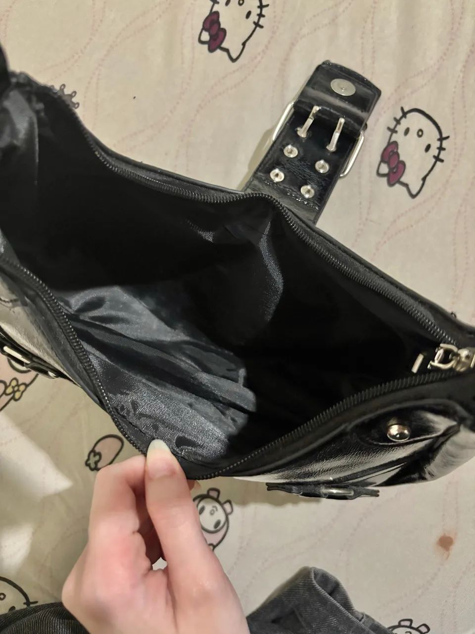 BOLSA BAGUETE PRETA USADA SÓ UMA VEZ - Foto 5