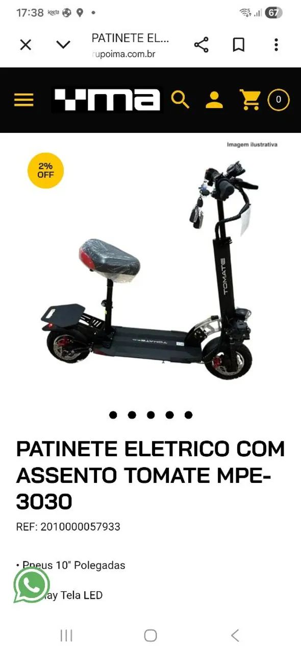 Patinete tomate mpe 3030