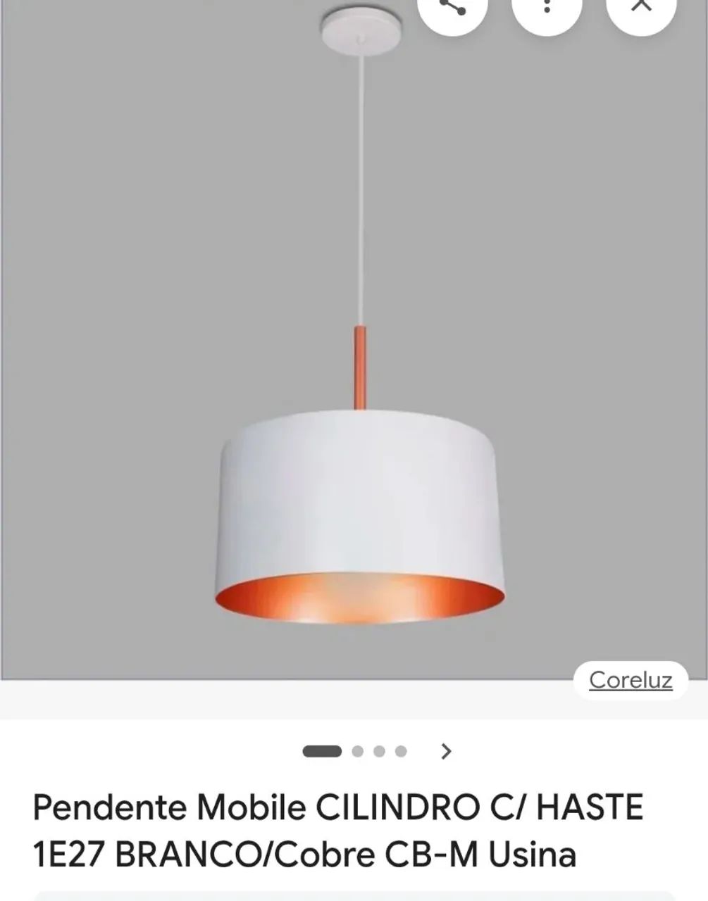 Pendente Mobile cilindro com haste branca 