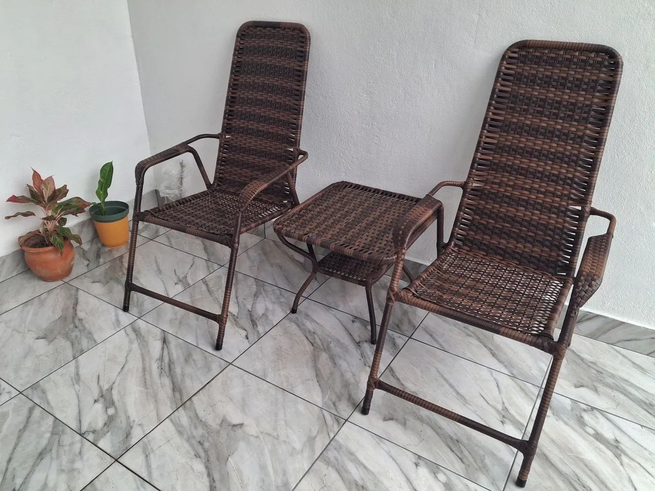 Jogo de cadeiras varanda jardim Vime sintético  - Foto 3