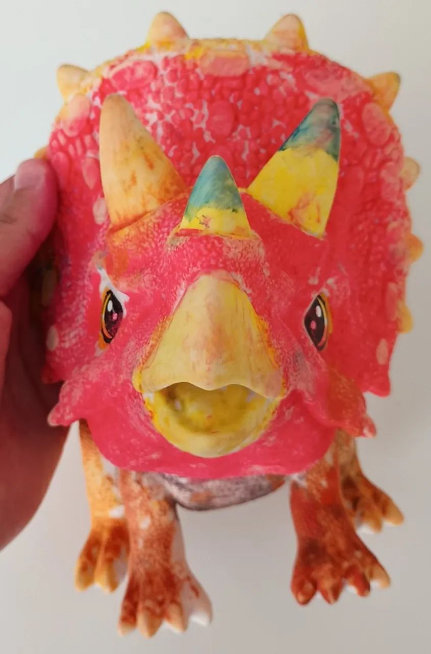 Boneco - Dinossauro Triceratops Colorido - Foto 5