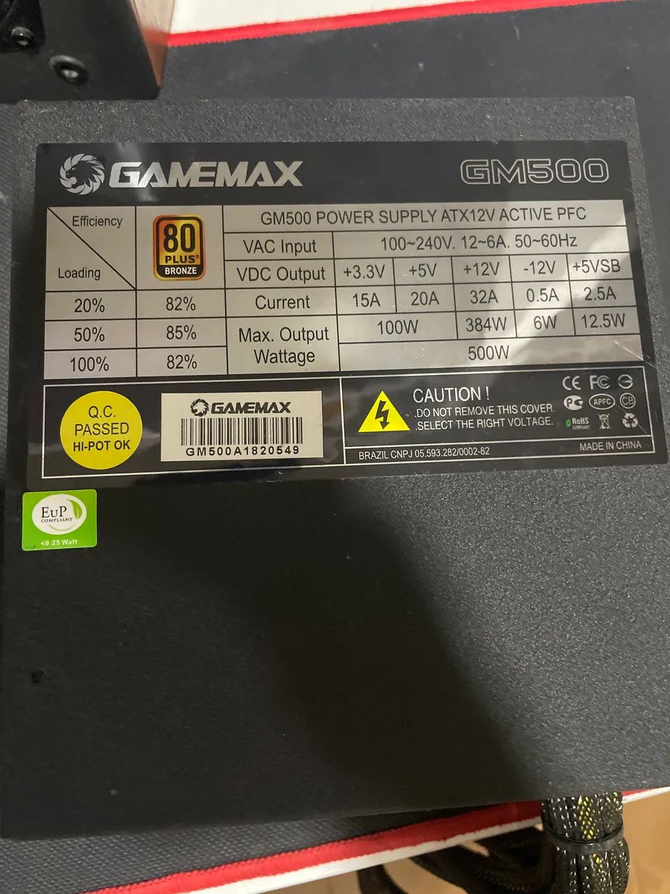 FONTE 500w - GAMEMAX - 80 PLUS - Foto 2