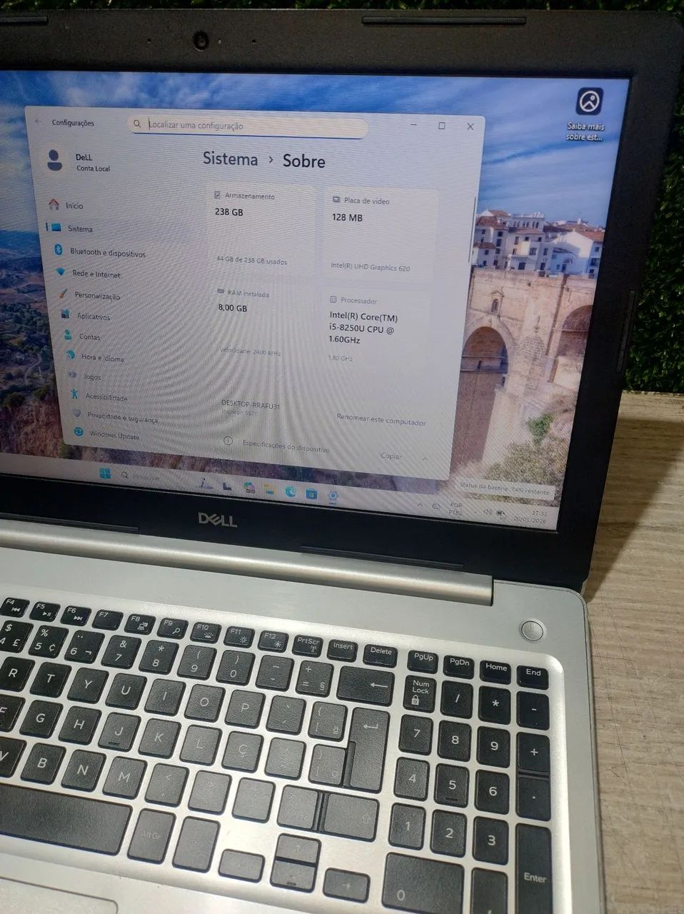 Notebook Dell i5 SSD256 8ram windows 11 office antivirus