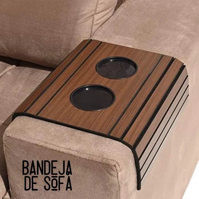 Bandeja Sofá Porta Copos Bebidas MDF Premium _ CS266 - Foto 2