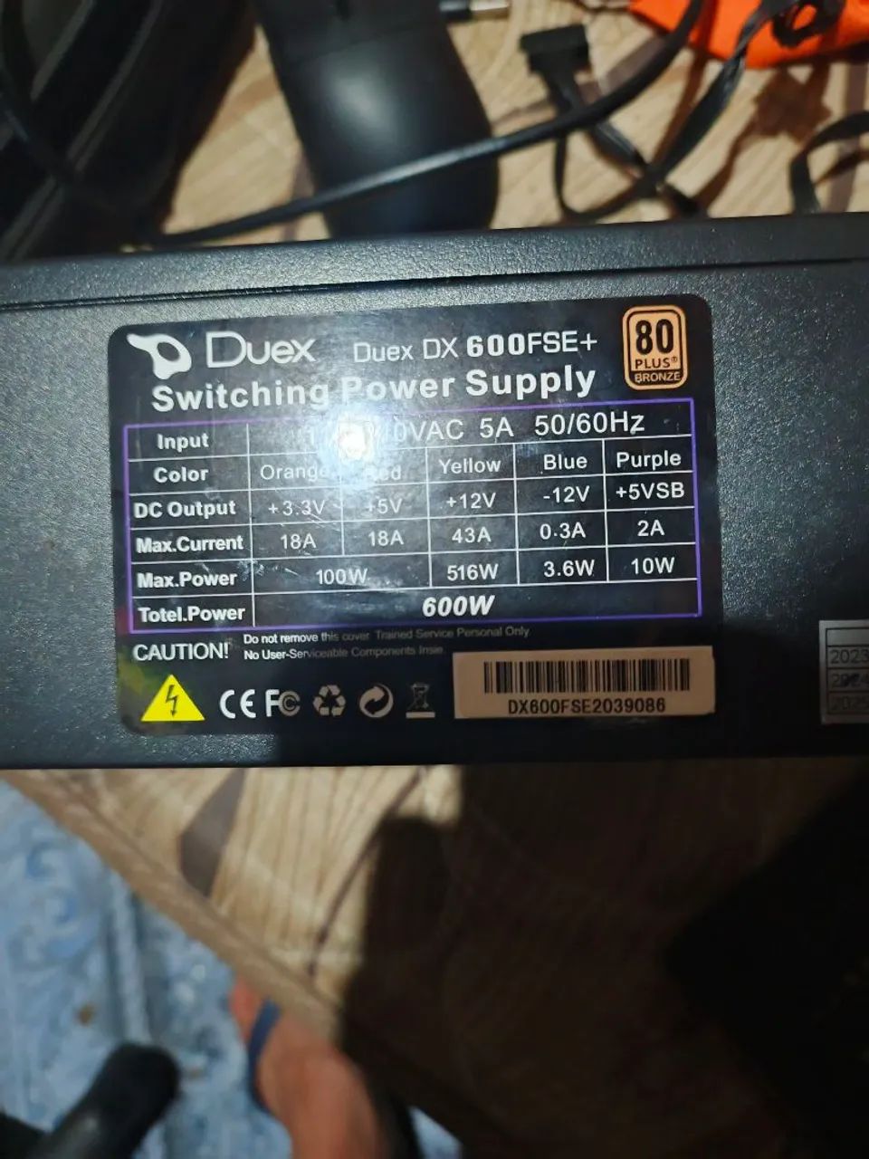 Fonte 600w 80 plus 