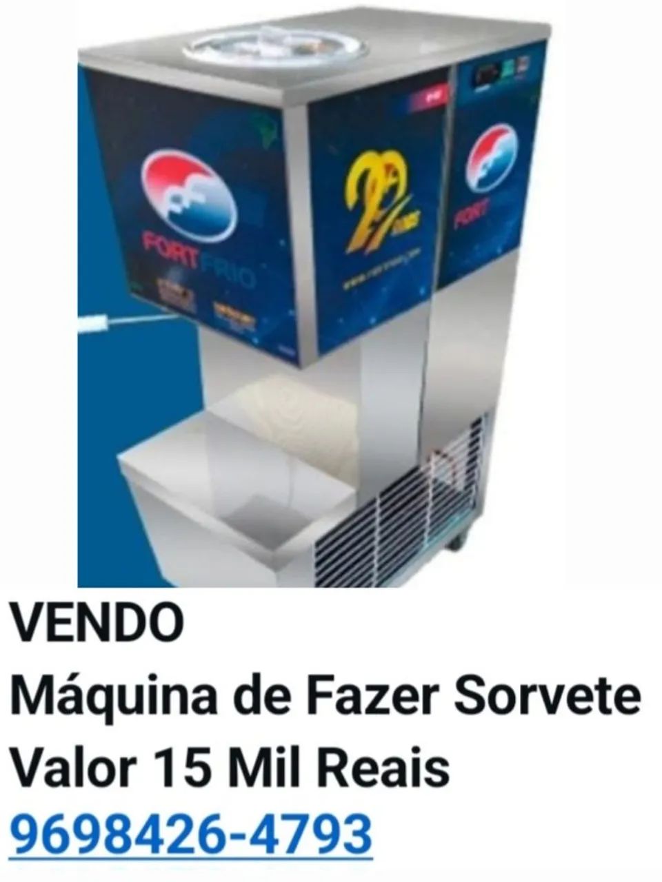 Vende esta  máquina de sorvete 