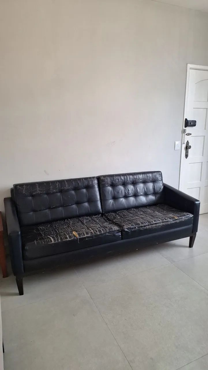 Sofá  courino  preto - Foto 2