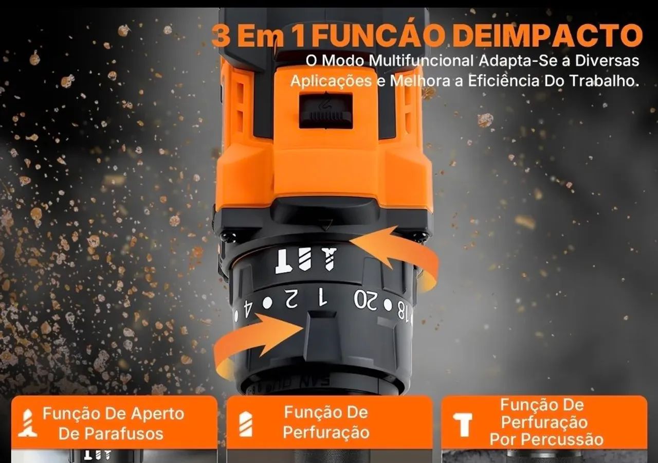Parafusadeira e furadeira com impacto  - Foto 2