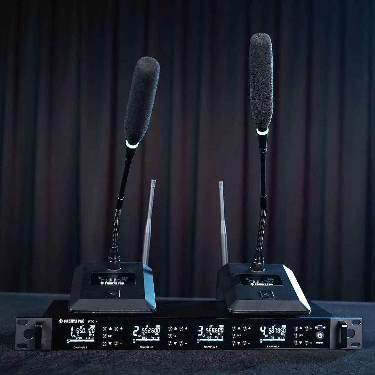 Sistema Quadruplo de Microfone Sem Fio Gooseneck para Conferências - Foto 5