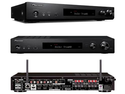 Receiver pioneer vsx s520 atmos + 5 caixas acústicas pioneer