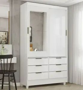 Guarda Roupa Sevilha com Espelho Branco