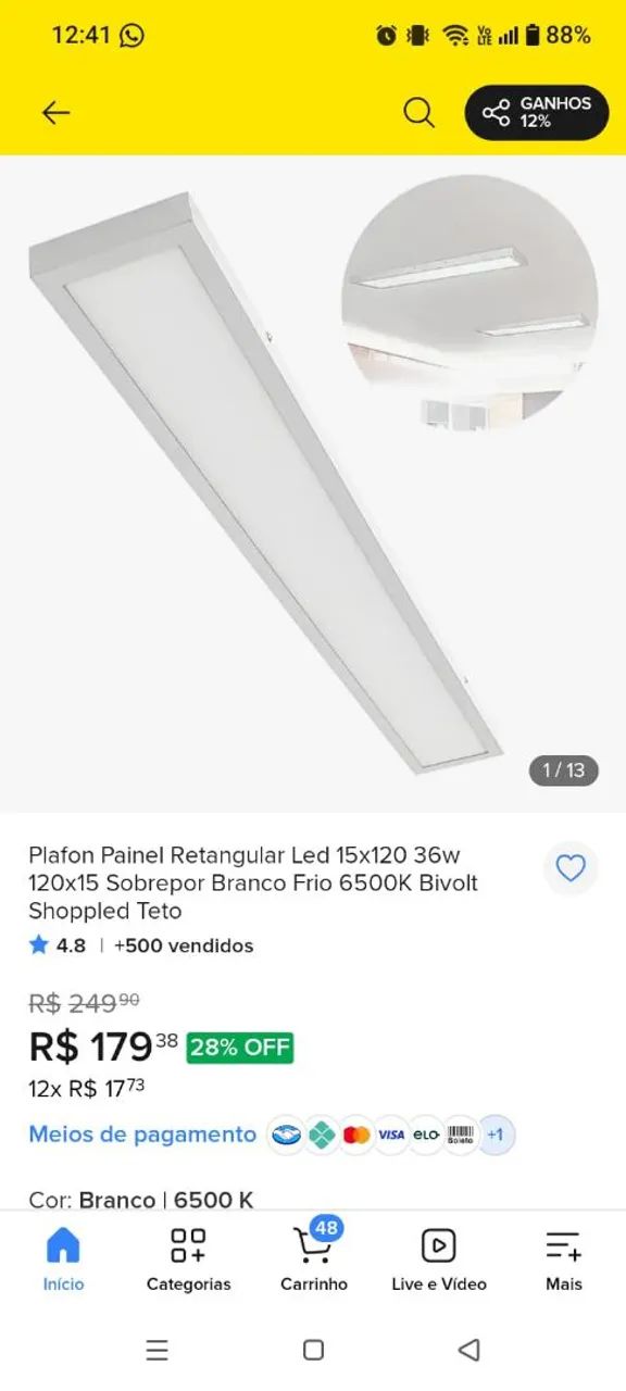 Luminária led de embutir lumicender retangular  - Foto 2