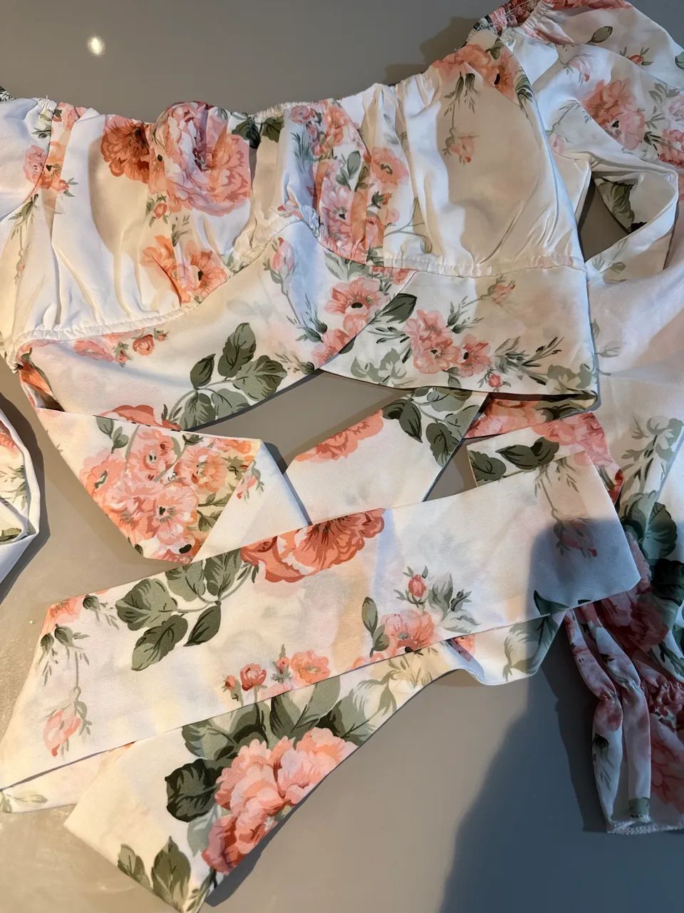 Cropped Floral - Tamanho P - Foto 3