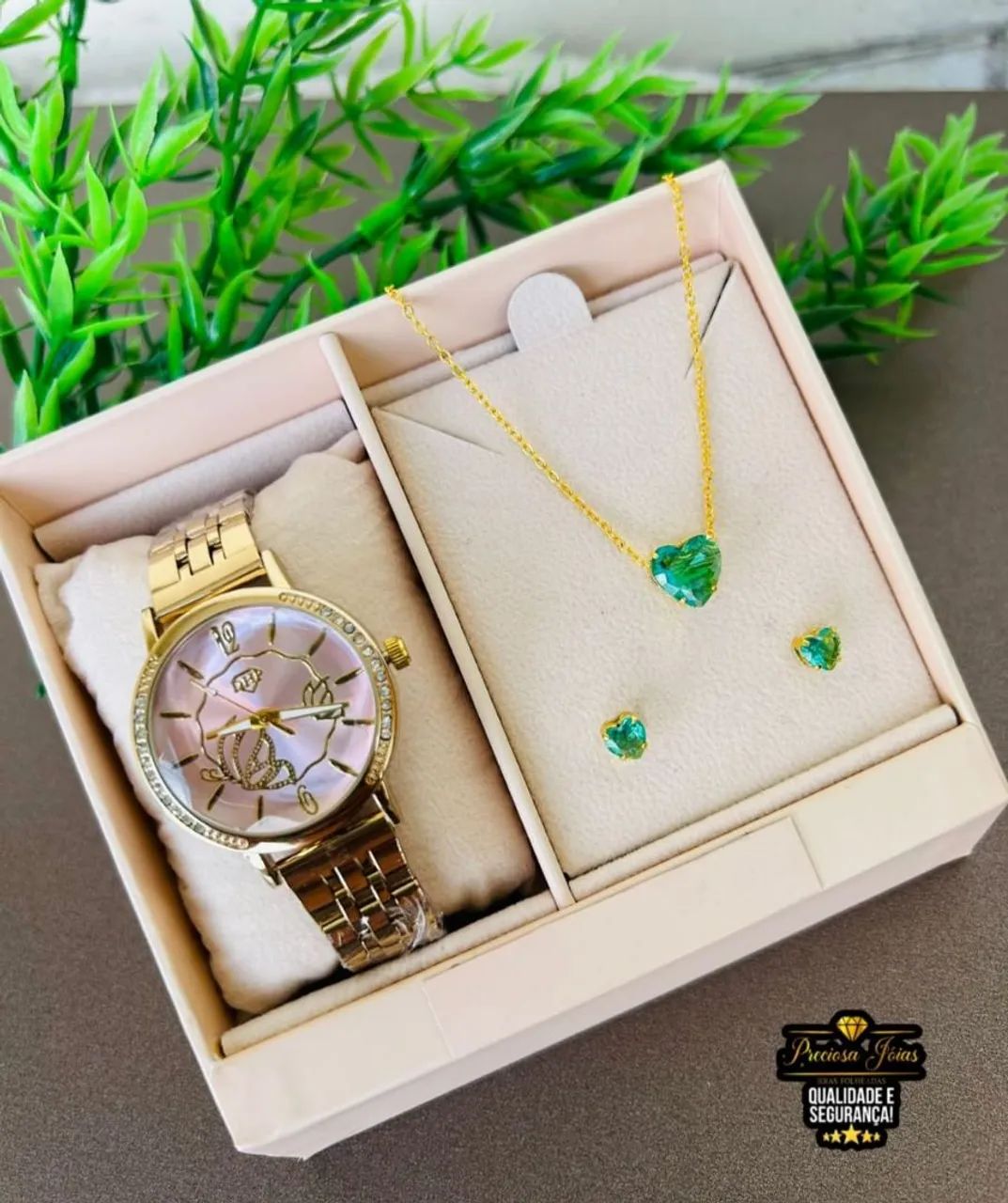 Kit feminino dia das mães relógio resistente a água 