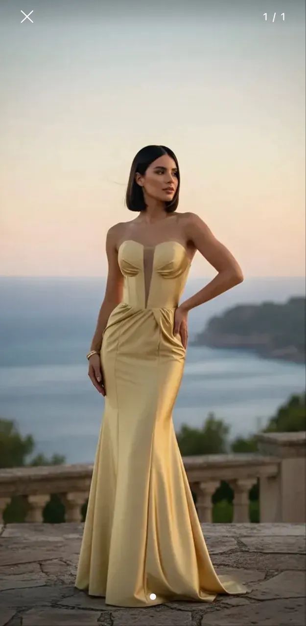 VESTIDO DE FESTA LONGO DOURADO - Foto 3