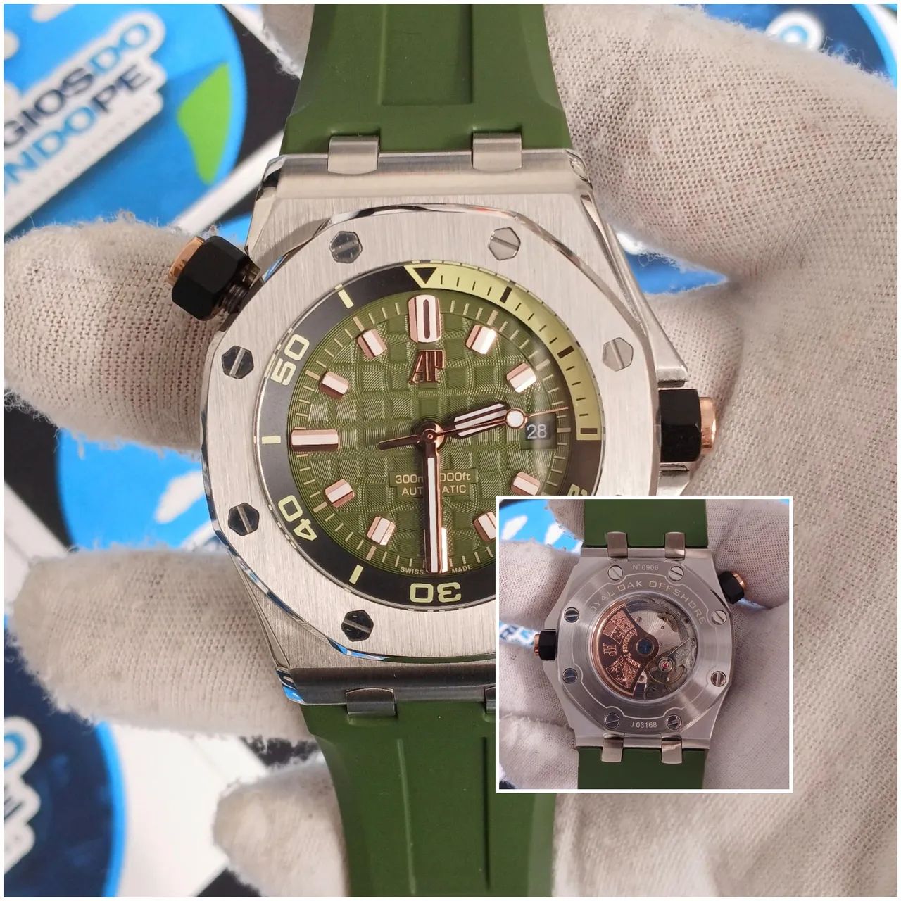 RELÓGIO ROYAL OAK OFFSHORE GREEN AUTOMÁTICO 