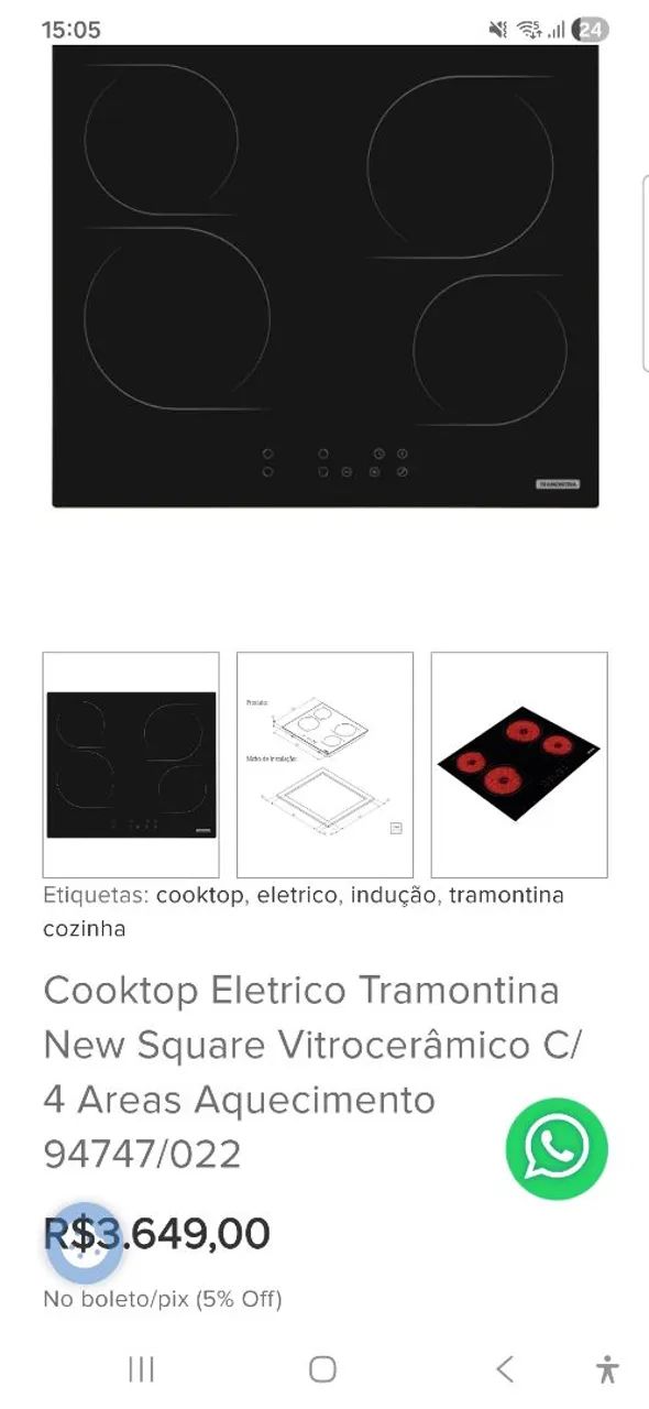 Cooktop elétrico Tramontina  - Foto 2