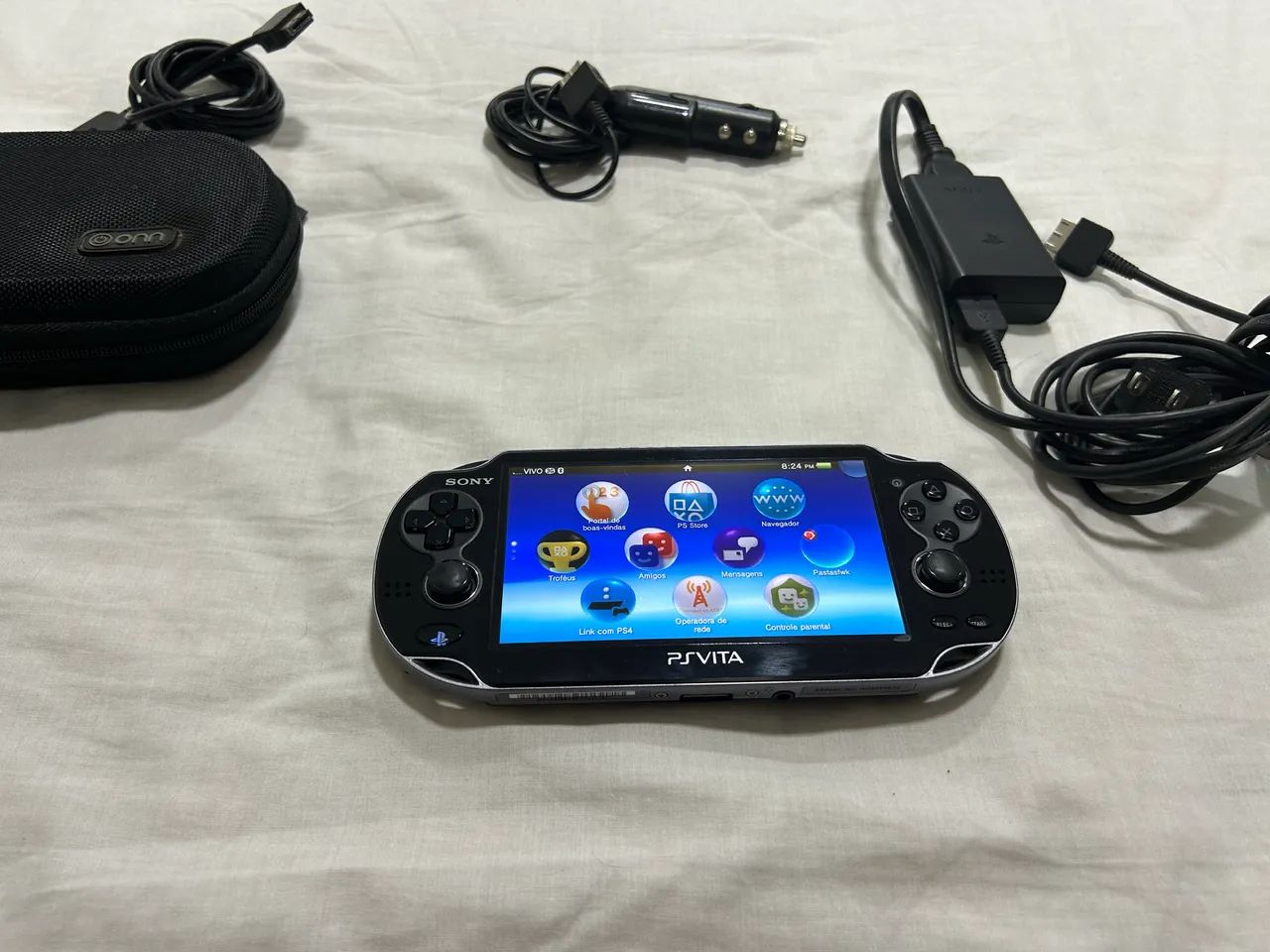 Ps Vita Console Sony Playstation Completo Impecável Cib Preto - Foto 2