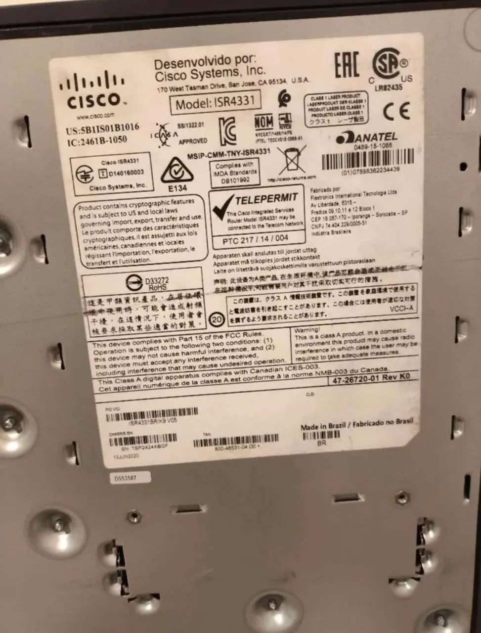 Roteador Cisco ISR 4331/K9 - Testado e Funcionando - Foto 3