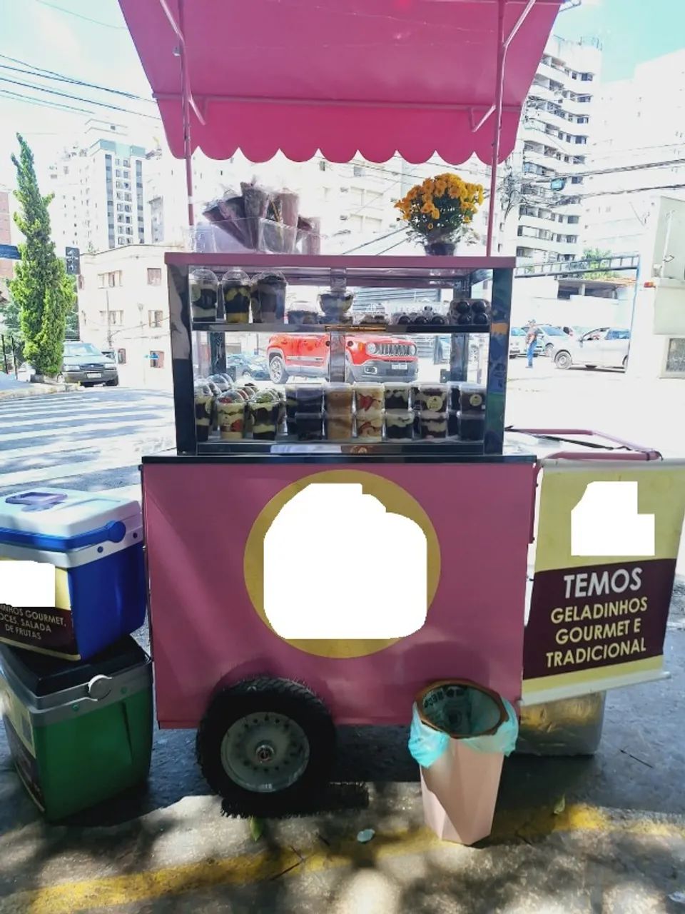 Carrinho De Bolo E Doces Térmico Com Placa De Gelo Gelox