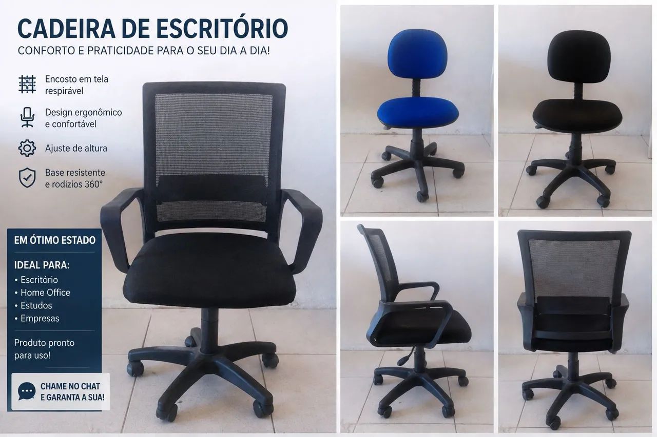 Cadeira de escritório- Confortável e conservada - Foto 2