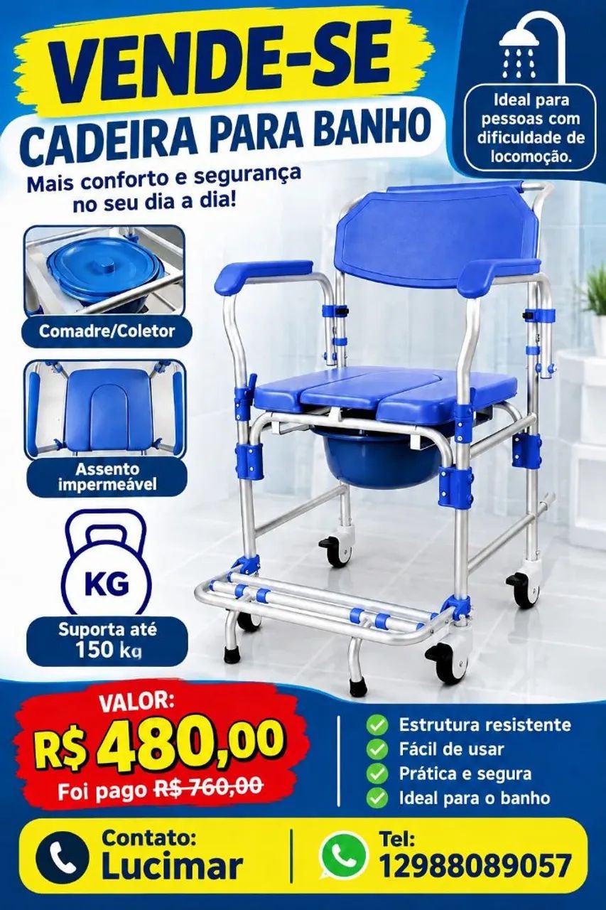Cadeira de banho reforçada 