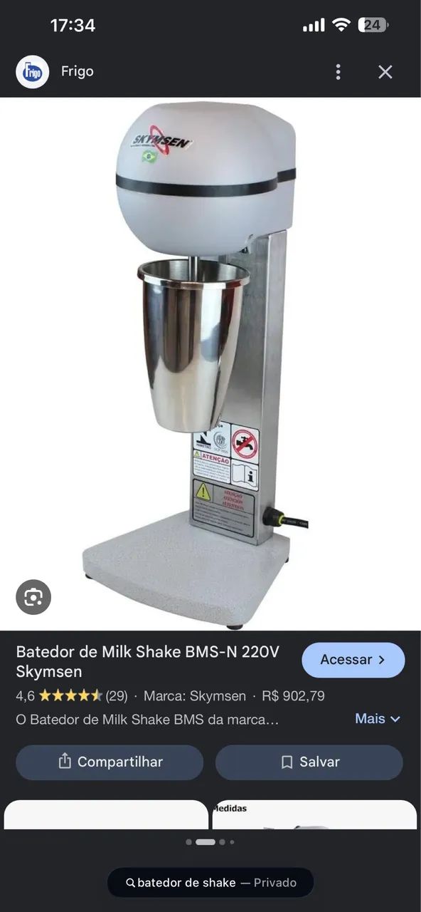 Vendo batedor de shake 