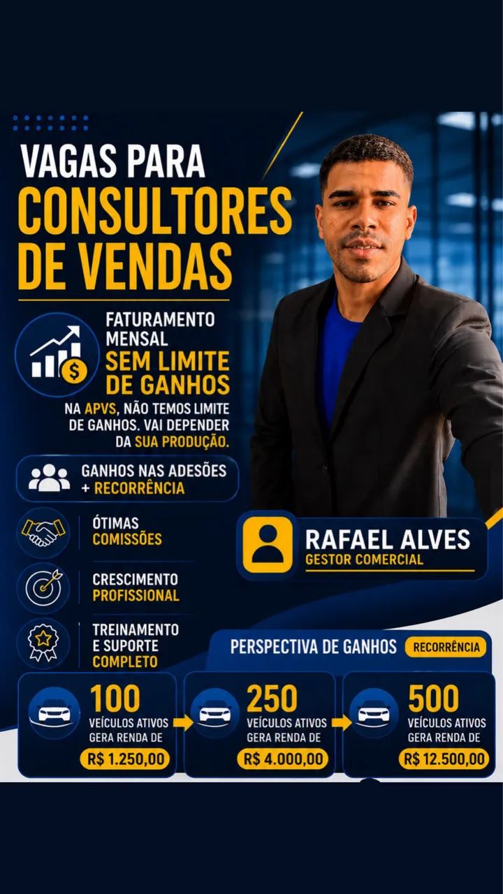 Vagas consultor de vendas Home Office.