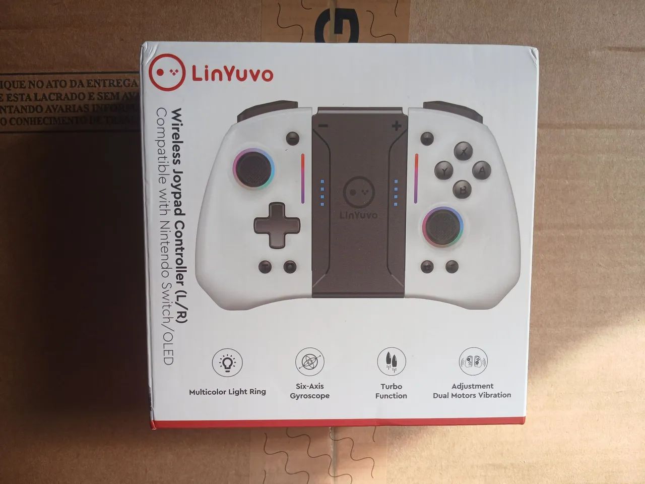 CONTROLE NINTENDO SWITCH BRANCO LACRADO 