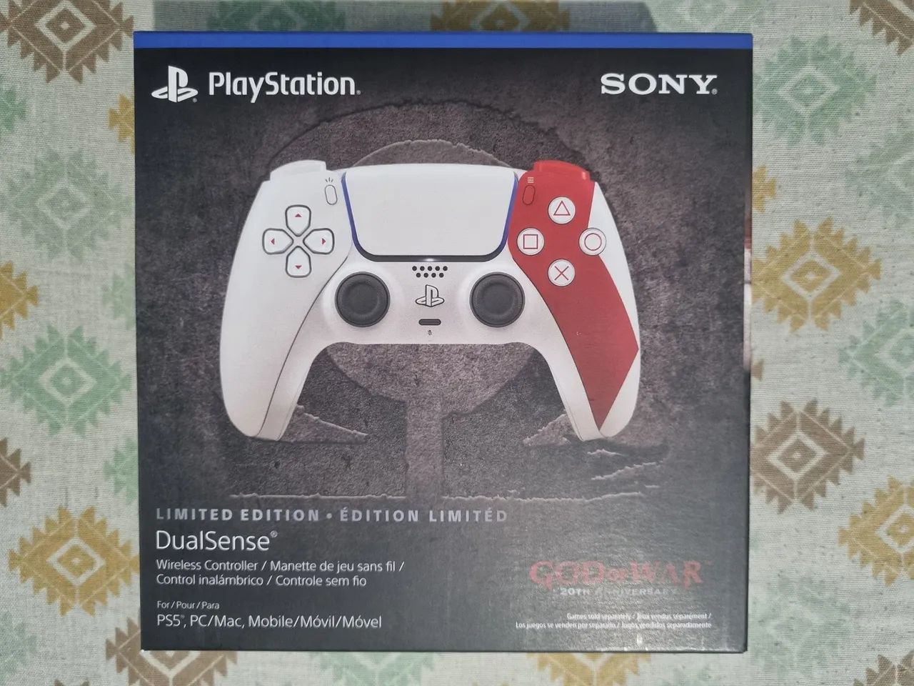Controle Dualsense Edição Limitada 20° Aniversário de God Of War para PS5 Lacrado