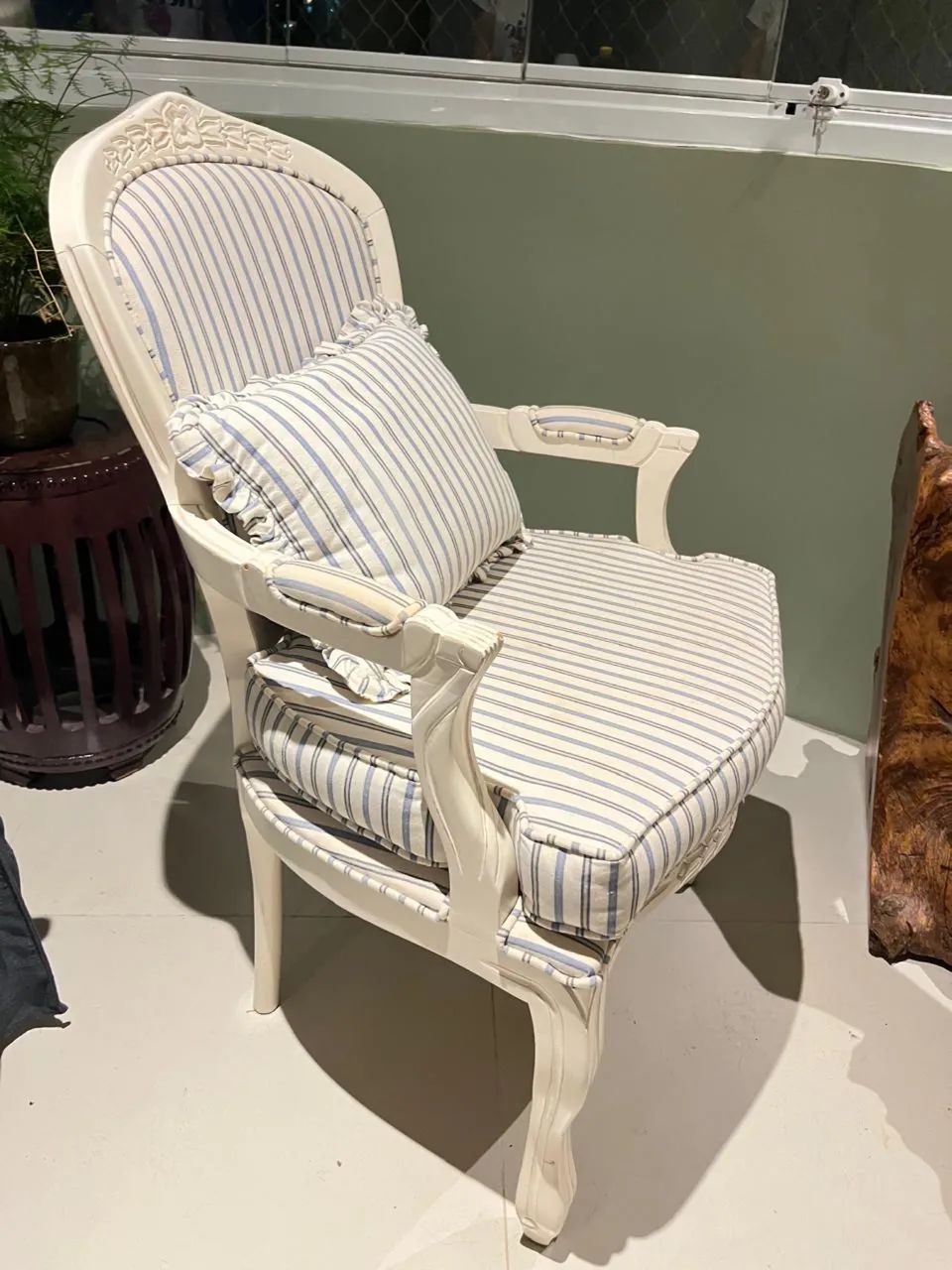 Cadeira provençal estilo clássico francês Luís XV - Foto 5