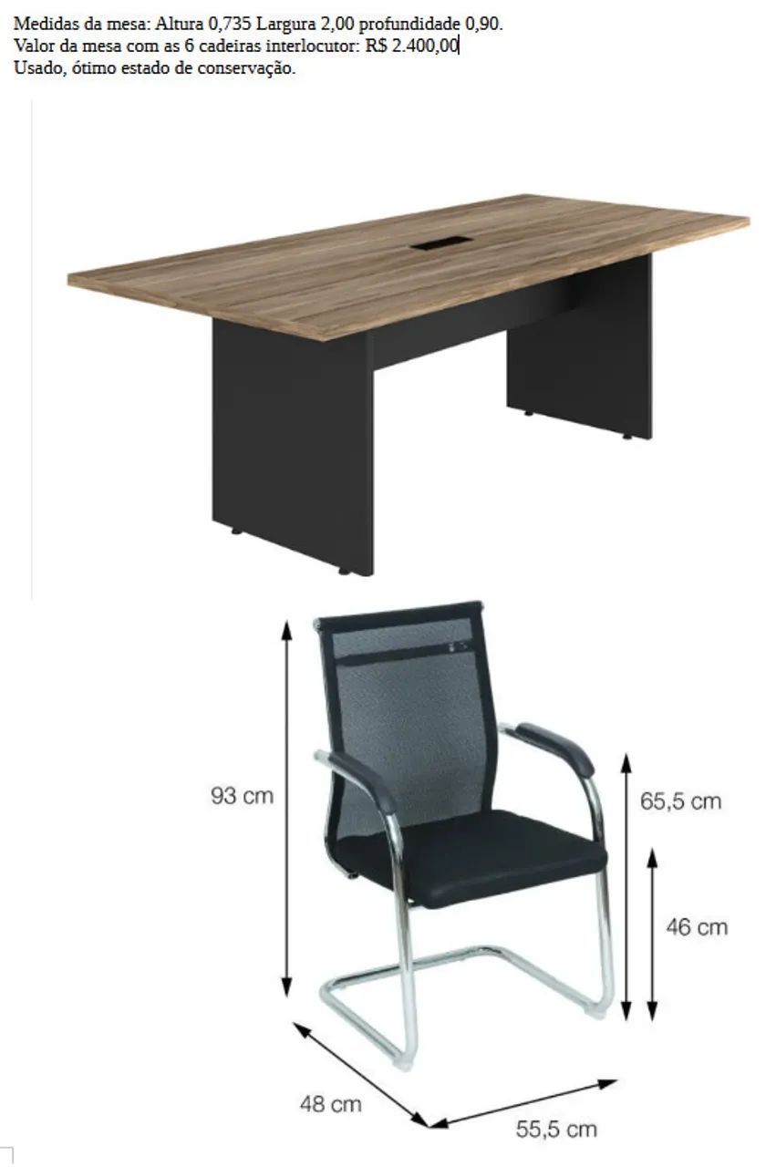 Mesa de reunião com cadeiras 65104468801027121