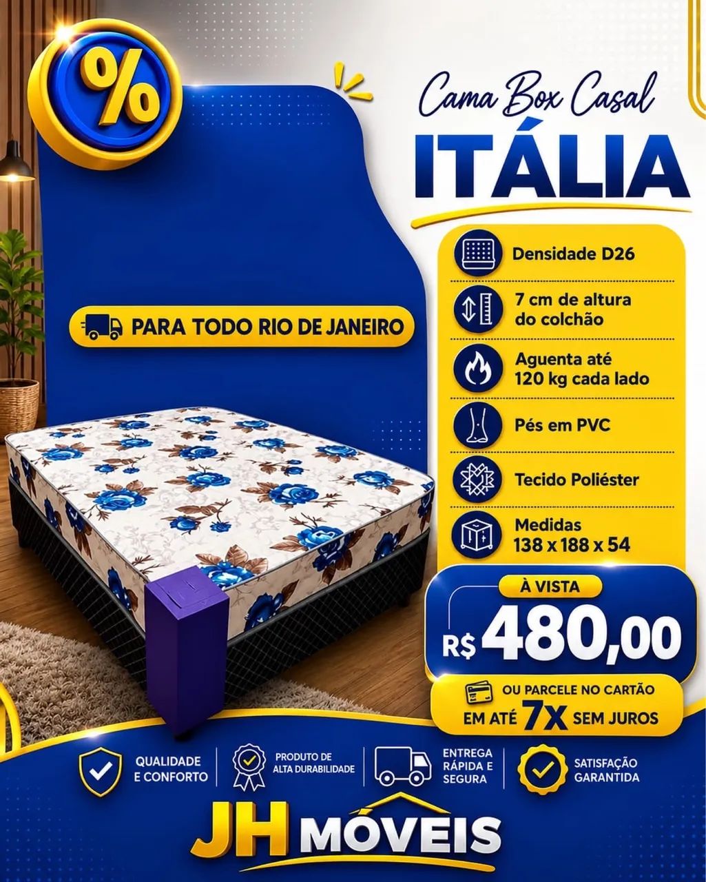 CAMA BOX CASAL CONJUGADA ITÁLIA 