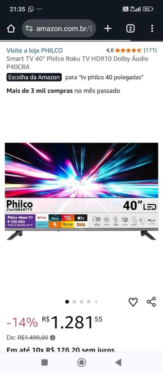 Tv nova na caixa 