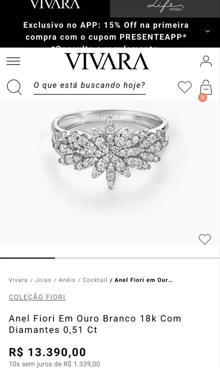 Anel Vivara - Coleção Fiori  - Foto 3