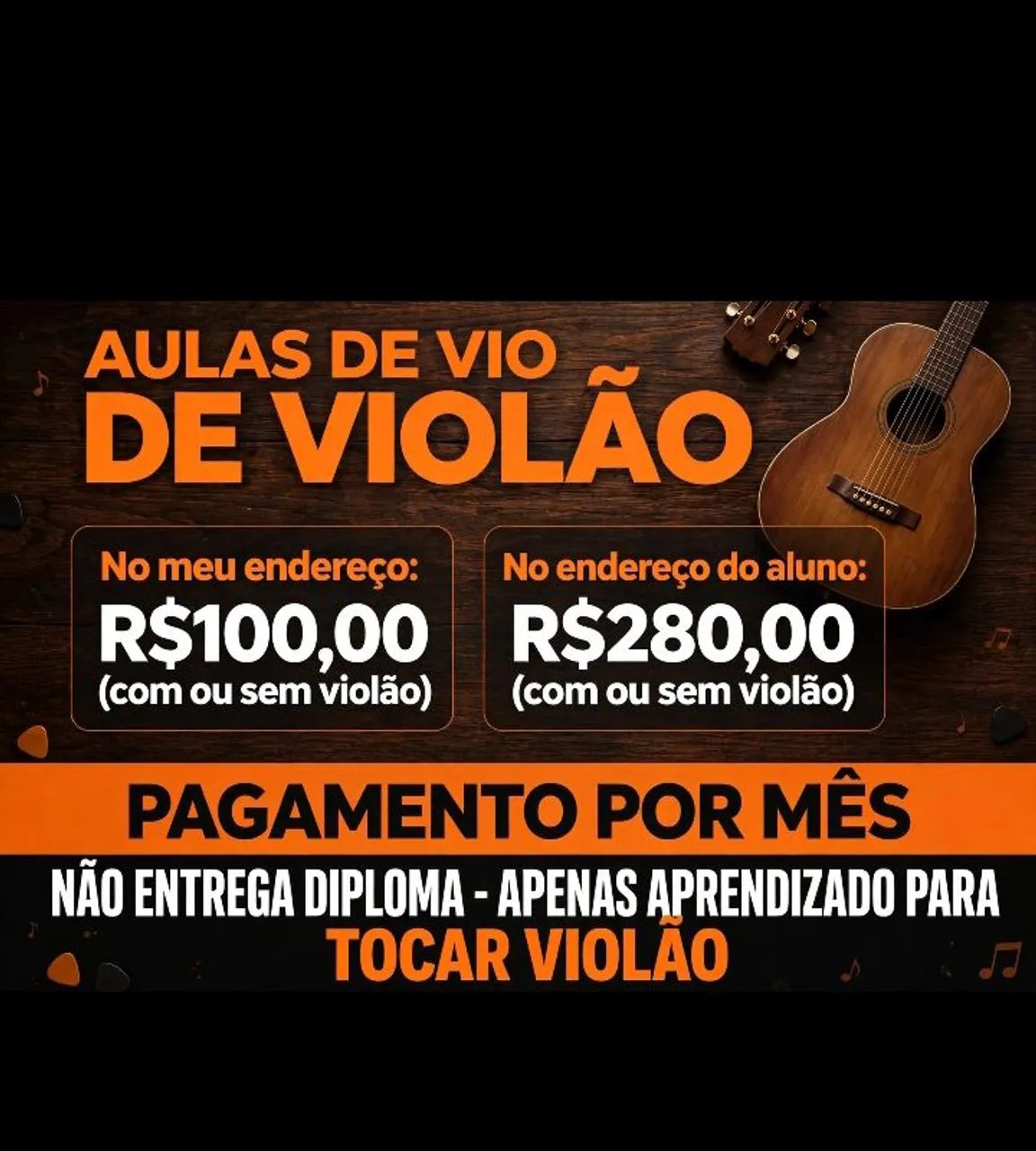 Aulas de violão pagamento por mês - Foto 2