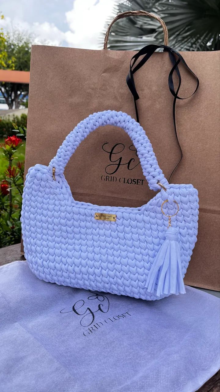 Bolsas de crochê com fio de malha premium 