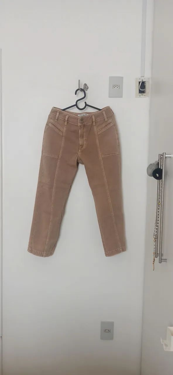 Calça sarja Calvin Klein Tam 40 bege - Foto 2